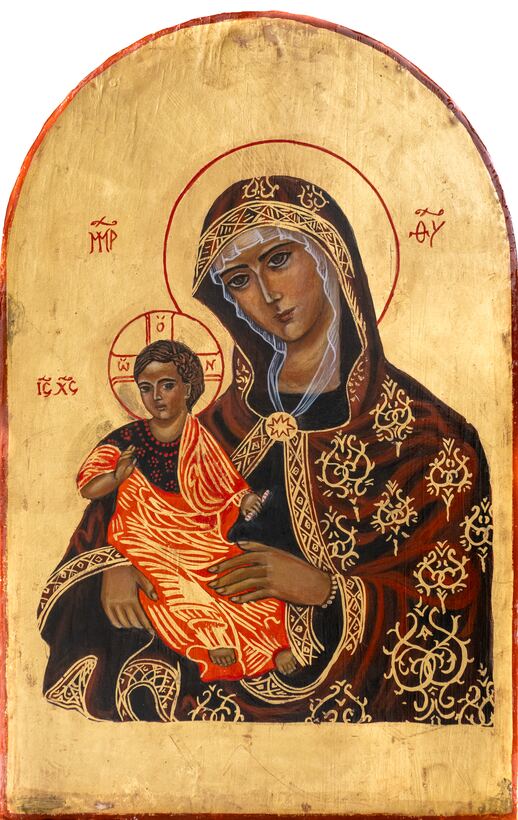 Virgin and Child, arched panel